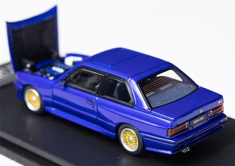 Mortal BMW M3 E30 Sport Evolution Openable Hood Detachable tail wing Pearl Blue Limited Edition 899PCS ONLY 1:64 Car Pre-built Model view2