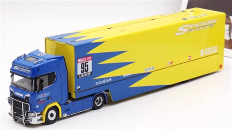 Star Model Scania S730 double decker transport vehicle SPOON 1:64 Truck Pre-built Model