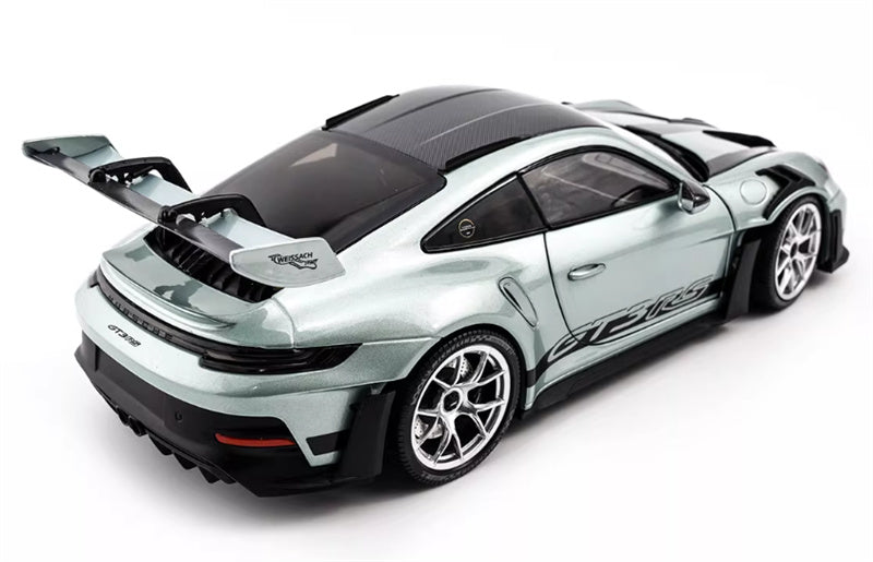 1:18 PORSCHE 911 (992) GT3 RS 2023 Silver Carbon Cover  MINICHAMPS  DIECAST Car Model