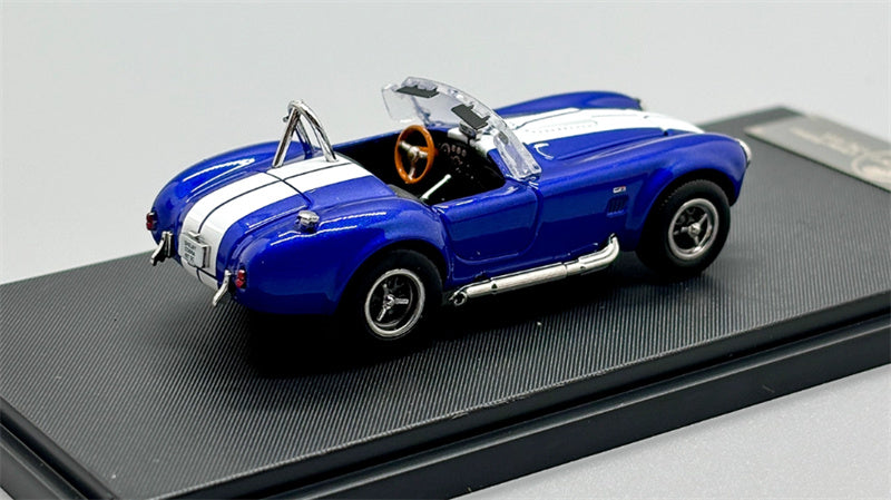 Fine works 64 Ford SHELBY 427S/C COBRA Limited Edition 499PCS ONLY Blue convertible with white stripes 1:64 Car Pre-built Model view5