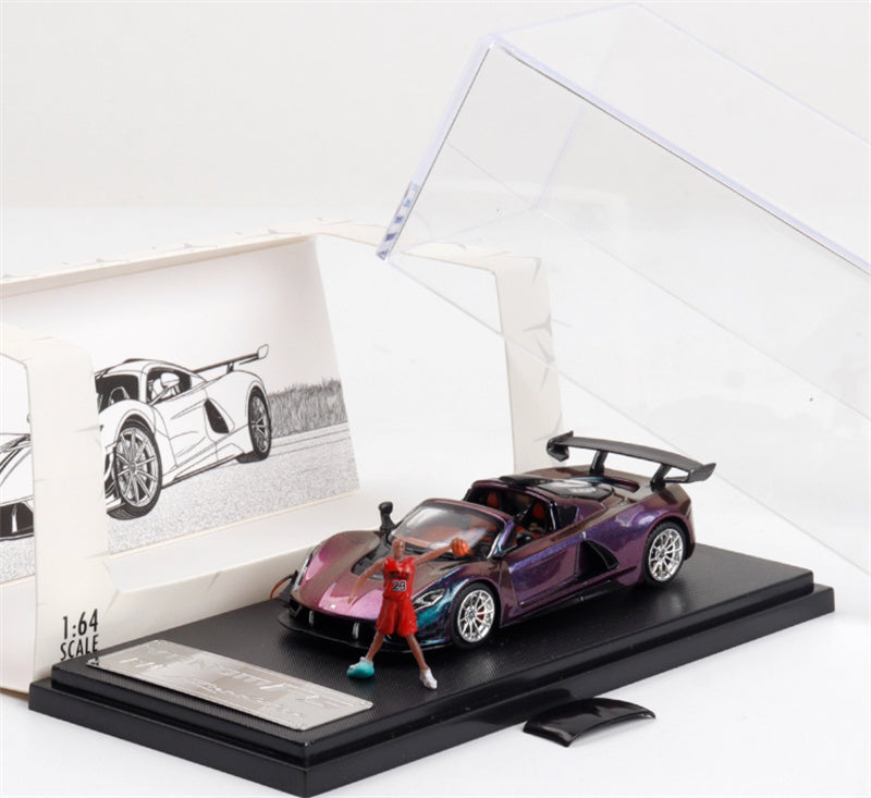 Rhino Model Hennessey Venom F5 Limited Edition 499PCS ONLY color-changing purple w/ Figure 23# 1:64 Car Pre-built Model view6