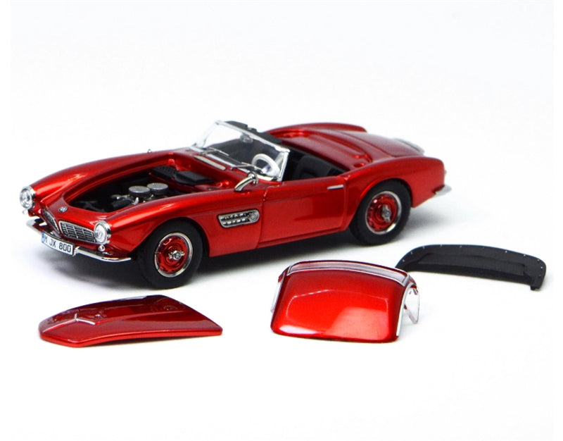 GFCC BMW 507 Roadster Retro Car 1957 Metallic Red Convertible hardtop 1:64 car Pre-built Model view5
