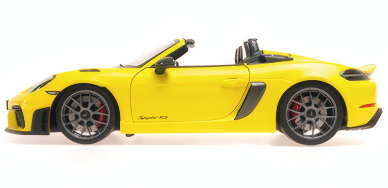 1:18 PORSCHE 718 SPYDER RS 2024 Yellow Carbon Cover  MINICHAMPS No Tail Wing Edition DIECAST Car Model