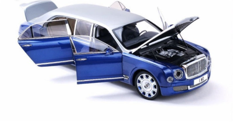 Almost Real BENTLEY Mulsanne Extended Version Silver Blue 1/18 DIECAST CAR