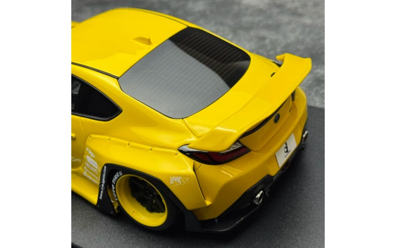 1:18 Toyota GR86 Yellow Rocket Bunny GT Spirit PANDEM Wide Body Resin Car Model