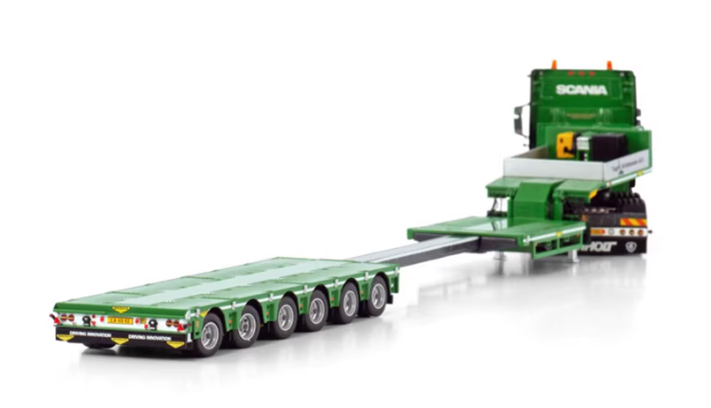 WSI  SCANIA R HIGHLINE CR20H 6X4 BROSHUIS SL 100 TONNER - 6 AXLE TAGE KRISTENSEN 1:50 DIECAST Car