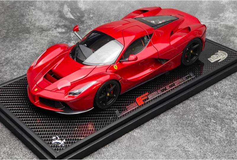 1:18 Ferrari LaFerrari  Metal Red - Black Wheel - Carbon Fiber Base BBR MODELS Limited Edition DIECAST Model