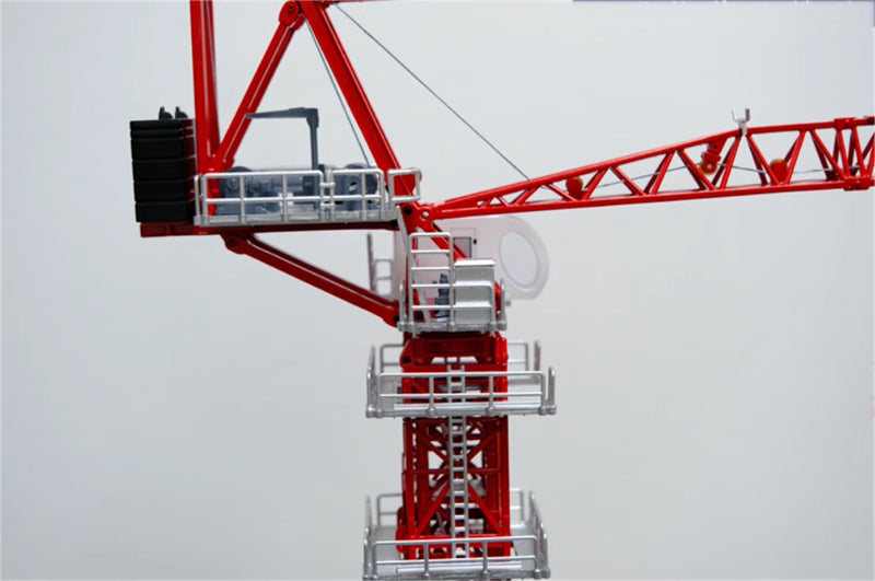 ZTM ZTL5522-14 Boom Tower Crane Project Red/White Painting 1:87 Truck Pre-built Model