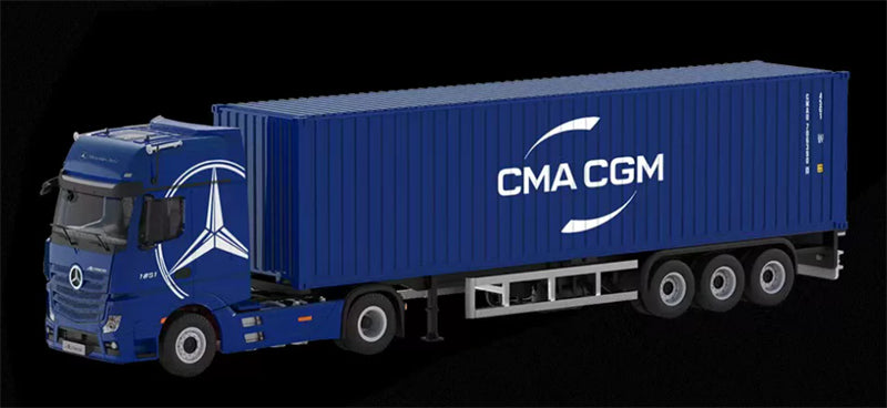 1:64 Mercedes-Benz Actros Blue CMA CGM TIMEMICRO x PERKA DIECAST Trailer & Tractor Model