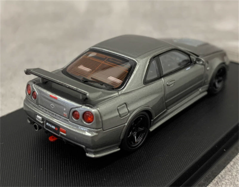 MOTORHELIX NISSAN SKYLINE GT-R R34 (NISMO) CRS VER Metallic Grey Limited Edition 699PCS ONLY 1:64 Car Pre-built Model view5