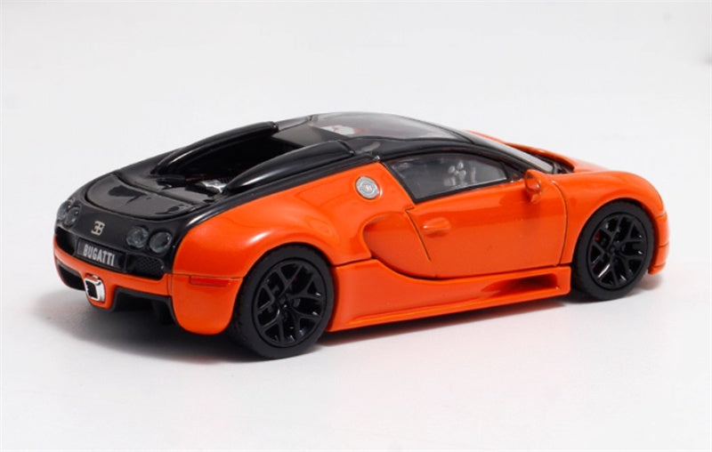 Mortal Bugatti Veyron Metal Orange Black Double Splicing 1:64 Car Pre-built Model view4