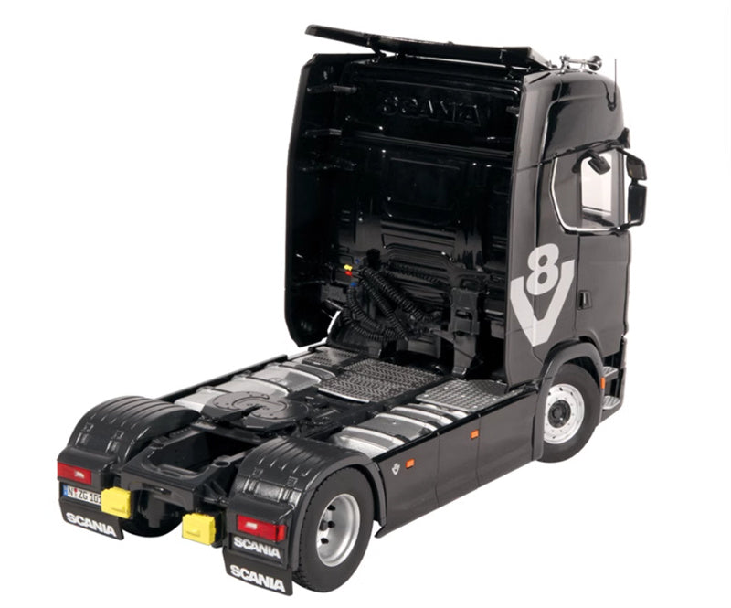 NZG SCANIA 730S Black V8 transport vehicle + double-layer trailer KIT 1:18 DIECAST Truck Lorry