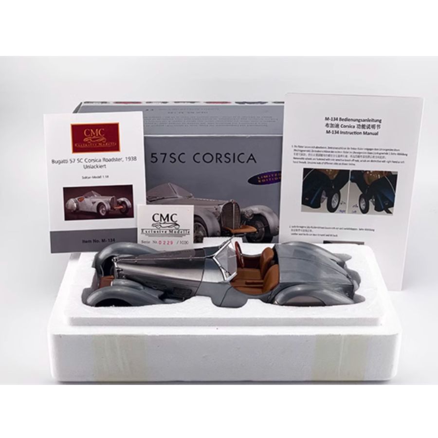 CMC Bugatti 57 SC Corsica Roadster 1938 unpainted Limited Edition 1:18 DIECAST Car
