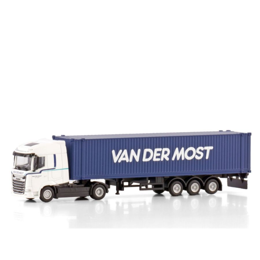 WSI DAF XG 4X2 CONTAINER TRAILER 45 FT - 3 AXLE Van der Most 1:87 Truck Pre-built Model