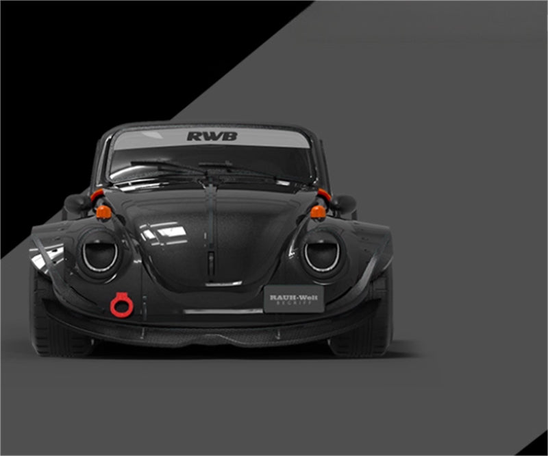 TIMEMICRO Volkswagen Beetle Black w/ Figure Edition Limited Edition 999PCS ONLY RWB RAUH-Welt 1:64 Car Pre-built Model view3