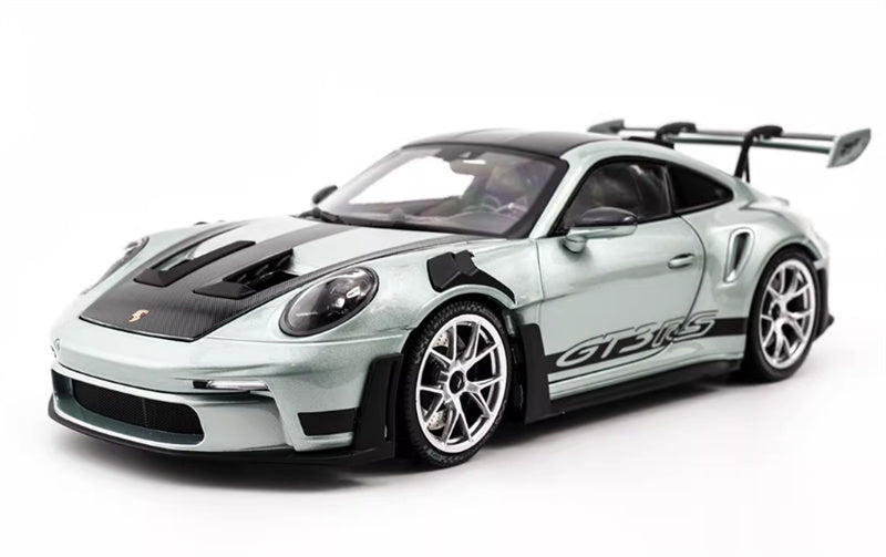 1:18 PORSCHE 911 (992) GT3 RS 2023 Silver Carbon Cover  MINICHAMPS  DIECAST Car Model