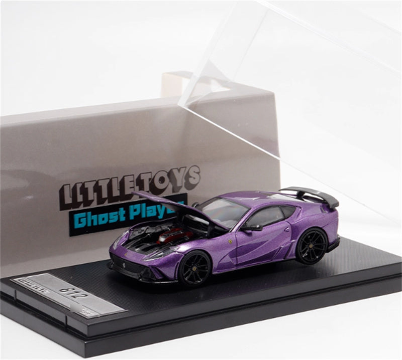 Little Toys x SH Ferrari 812 N-Largo V12 Supercar Novitec Modified Edition Limited Edition 299PCS ONLY Purple 1:64 Car Pre-built Model view10