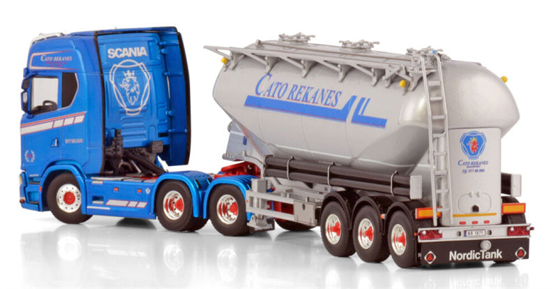 WSI SCANIA S HIGHLINE CS20H 6X2 TAG AXLE BULK TRAILER - 3 AXLE Cato Rekanes 1:50 Truck Pre-built Model