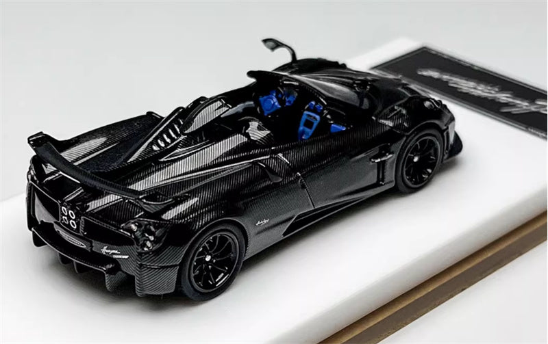 HH Model Pagani Huayra Tricolore Black Carbon Fiber - Convertible Edition Limited Edition 399PCS ONLY 1:64 Car Pre-built Model view4