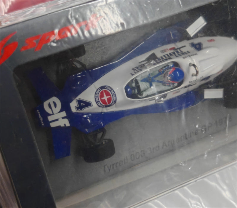 Spark Tyrrell 008 #4 3rd Argentine GP 1978 P.DEPAILLER BLUE WHITE 1:43 Car Pre-built Model view5