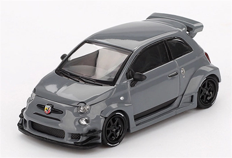 MINIGT Fiat Abarth 595 LB-WORKS x Abas Works Grey 1:64 Car Pre-built Model view5