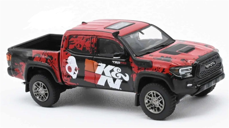 GCD TOYOTA Tacoma TRD PRO Pickup K&N Red Black LHD 1:64 Truck Pre-built Model view5