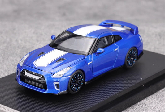 MOTORHELIX Nissan GT-R R35 50th Anniversary Edition Blue Limited Edition 999PCS ONLY 1:64 Car Pre-built Model view1