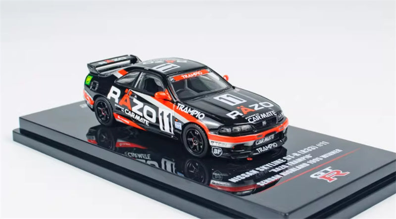 INNO64 Nissan SKYLINE GT-R R33 # 11 RAZO Black 1:64 car Pre-built Model view3