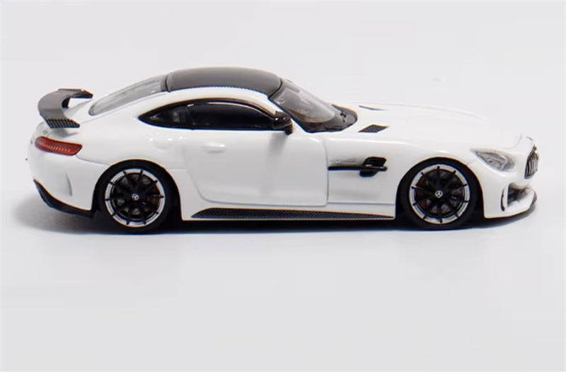 MJ Model 2017 Mercedes AMG GTR C190 First Generation Supercar Snow Mountain White Limited Edition 1000PCS Only 1:64 Car Pre-built Airliner Model Display view3