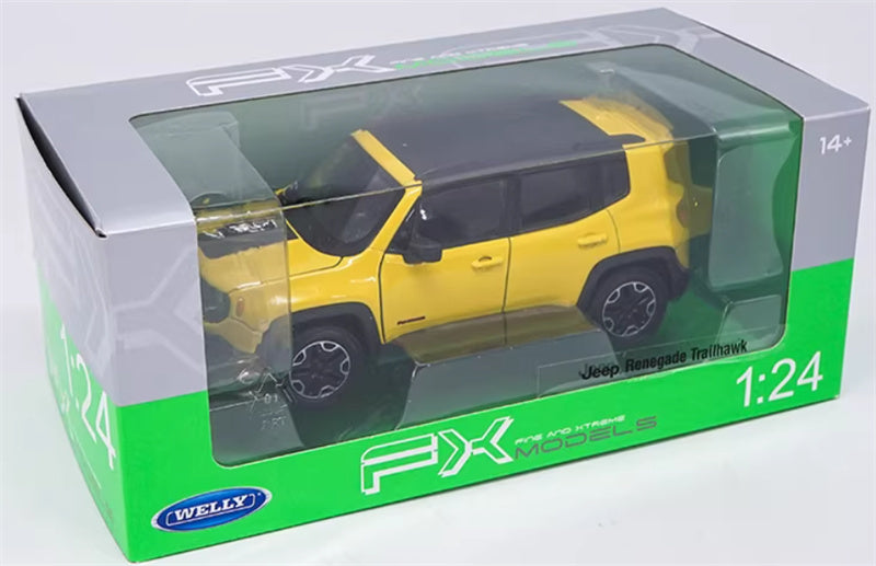 1:24 Jeep Renegade trailhawk  Yellow  WELLY  DIECAST Car Model