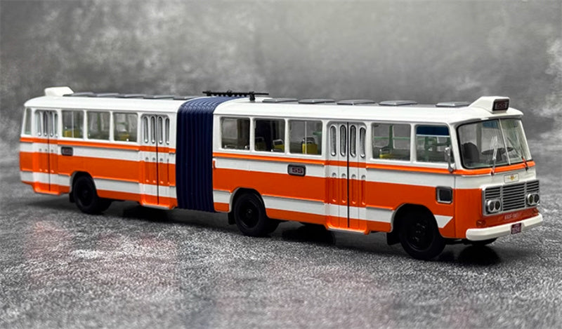 AUTO-GLIMPSE Shanghai Bus SK661 articulated trolley bus Orange Route 55 High end version (peak type) 1978-1996 1:64 Bus Pre-built Model view5
