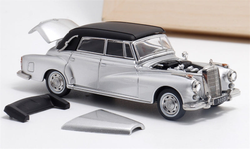 GFCC Mercedes Benz 300D 1959 Convertible silver LHD 1:64 car Pre-built Model view6