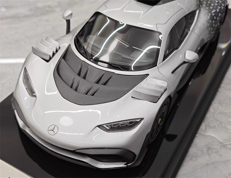 Amalgam Mercedes Benz AMG ONE sports car silver 1:18 Car Pre-built Model view10