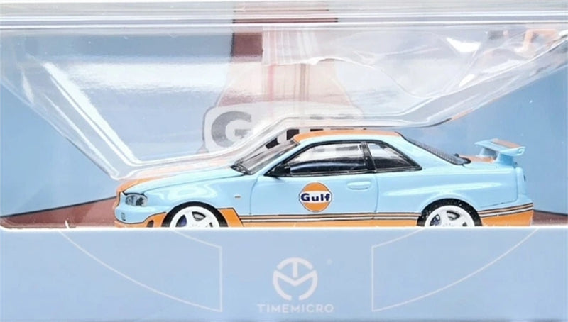 TimeMicro Nissan Skyline GT-R R34 Z-tune Gulf Livery Regular Version Limited Edition 999PCS ONLY 1:64 car Pre-built Model view8