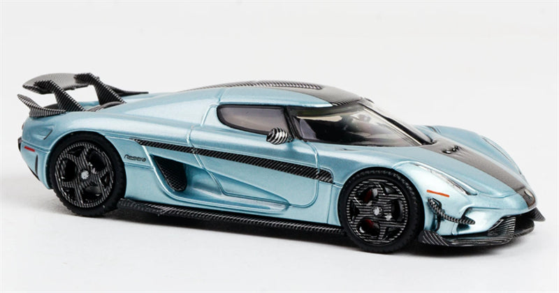 1:64 Koenigsegg Regera Carbon Fiber Glacier Blue SC ART DIECAST Civil Car Model
