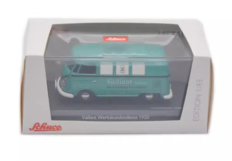 Schuco Volkswagen VW Type 1 van Vaillant Werkskundendienst 1950 cyan Limited Edition 1000PCS ONLY 1:43 Car Pre-built Model view6