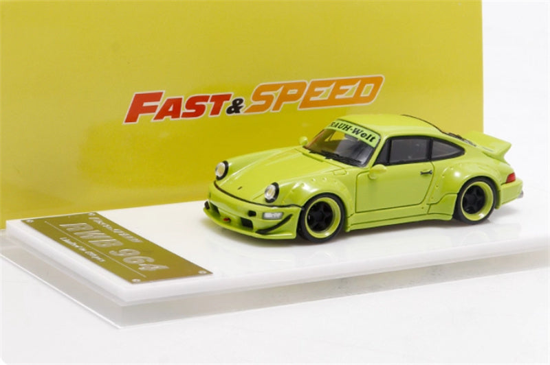 FAST & SPEED Porsche RWB 964 Duck Wing White - Gulf Limited Edition 499PCS ONLY 1:64 Car Pre-built ModelFAST & SPEED Porsche RWB 964 Duck Wing Green Limited Edition 499PCS ONLY RAUH - Welt 1:64 Car Pre-built Model view3