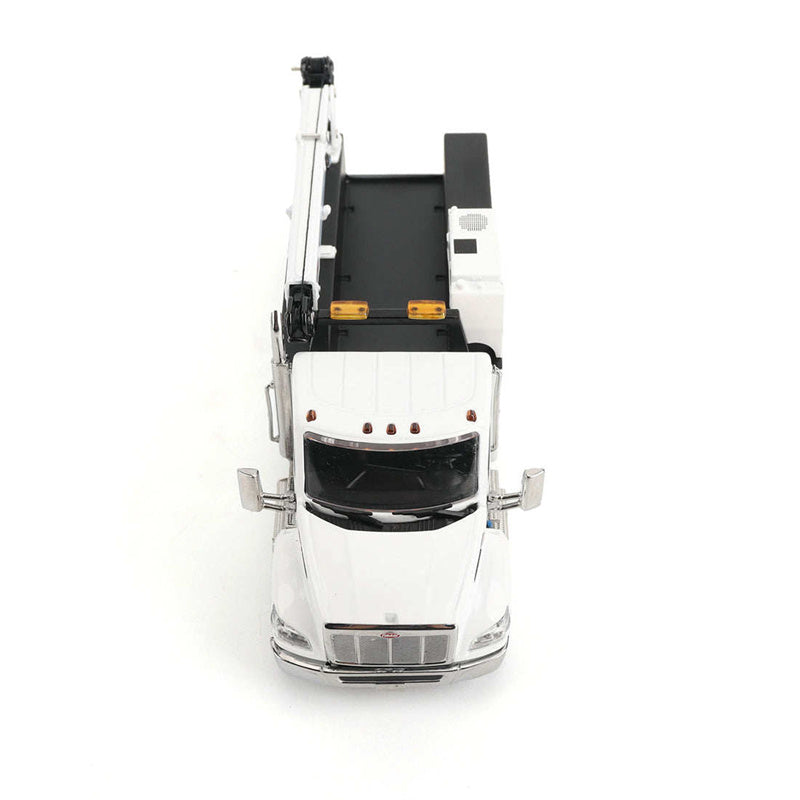 1:50 Peterbilt Auto Crane 536 Caterpillar Titan85-Body HC14-Crane Work Truck w/ Miller EnPak Limited Collectors Edition White Diecast Model