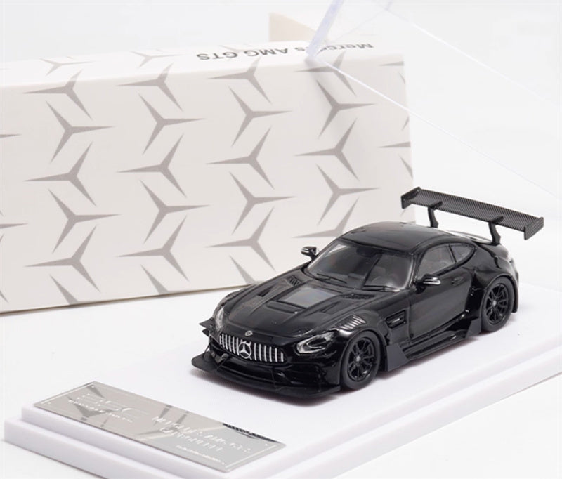 BSC Mercedes AMG GT-S Carbonerre modified big rear wing sports car glossy black Limited Edition 1:64 Car Pre-built Model view7
