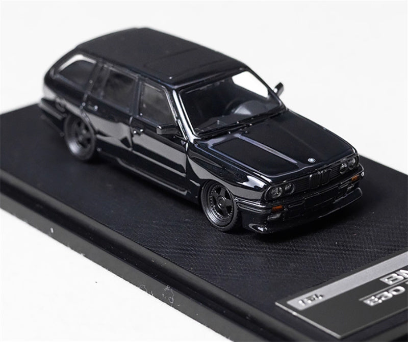 Mortal BMW E30 3 Series Touring Lowered Version Black Wheel Openable Hood Limited Edition 799PCS ONLY 1:64 Car Pre-built Model view5