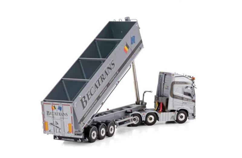 WSI VOLVO FH5 GLOBETROTTER XL 6X2 TWINSTEER VOLUME TIPPER TRAILER - 3 AXLE BECATRANS BV 1:50  Truck Pre-built Model