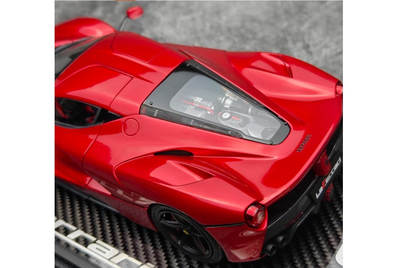 1:18 Ferrari LaFerrari  Metal Red - Black Wheel - Carbon Fiber Base BBR MODELS Limited Edition DIECAST Model