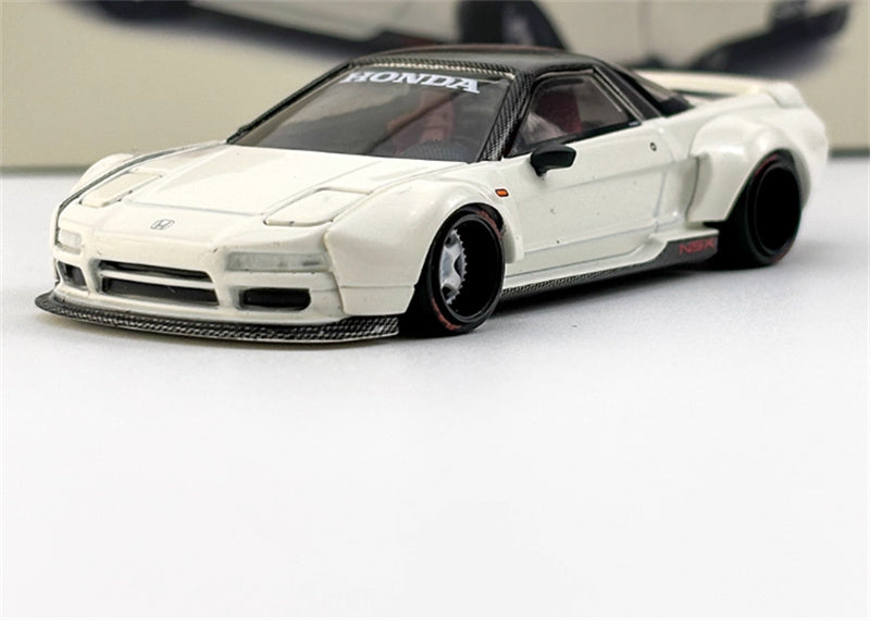 KaidoHouse x MiniGT Honda NSX NA1 Kaido WORKS V2 white VTEC 1:64 Car Pre-built Model view1
