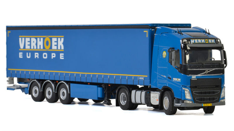 WSI VOLVO FH4 GLOBETROTTER 4x2 CURTAINSIDE / TAUTLINER TRAILER - 3 AXLE Verhoek Europe 1:50 Truck Pre-built Model