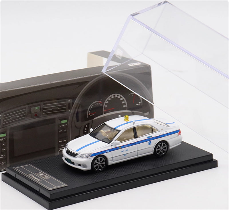 ZOOM Toyota Crown 12th generation Athlete GRS184 White taxi 1:64 Car Pre-built Model view9