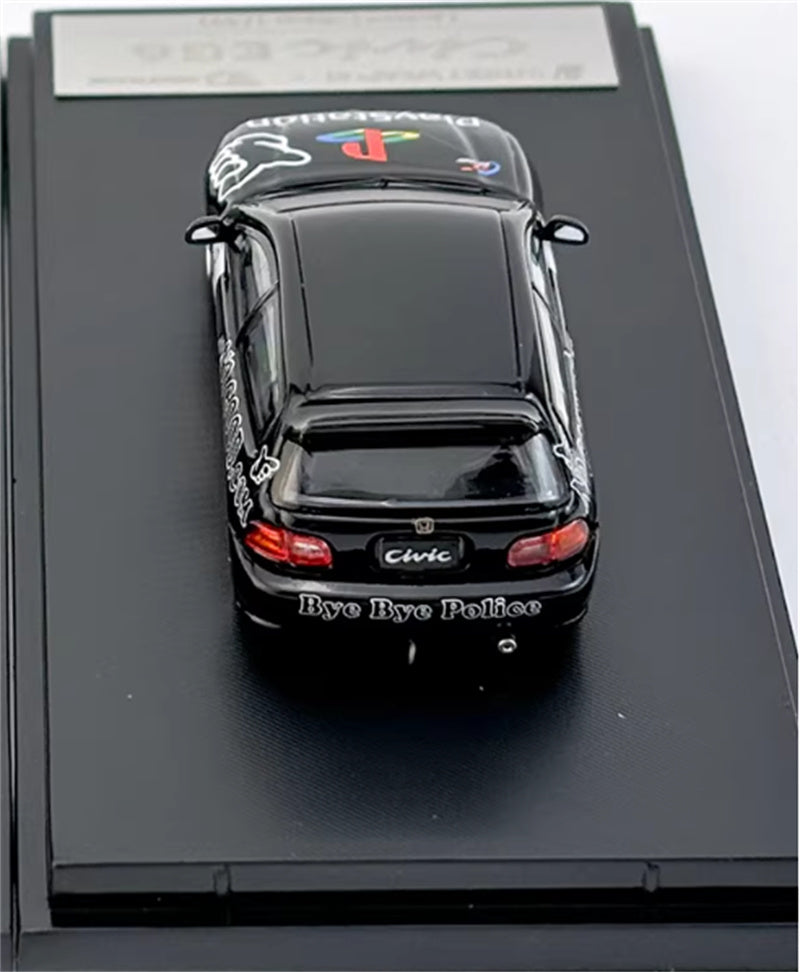 SW Honda Civic EG6 Black PlayStation Limited Edition 499PCS ONLY 1:64 Car Pre-built Model view5