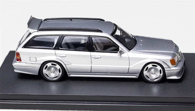Mortal Mercedes Benz S124 T MODEII EVO2 wagon silver pancake wheels Limited Edition 999PCS ONLY 1:64 Car Pre-built Model view3