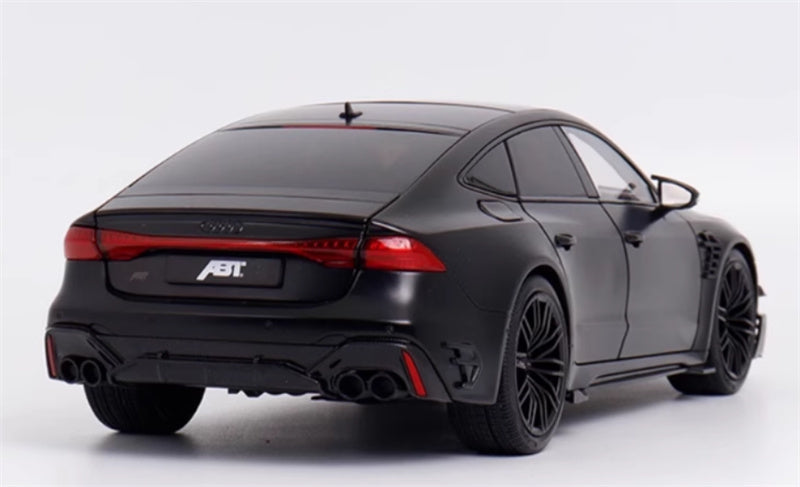 KengFai 2021 Audi RS7 C8 Sportback Semi-matte Black ABT 1:18 Car Pre-built Model