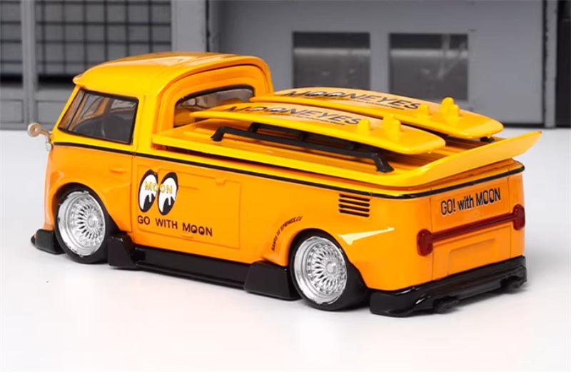 LMLF MODEL Volkswagen T1 Kombi wide body pickup truck with lid Mooneyes 1:64 Truck Pre-built Model view2