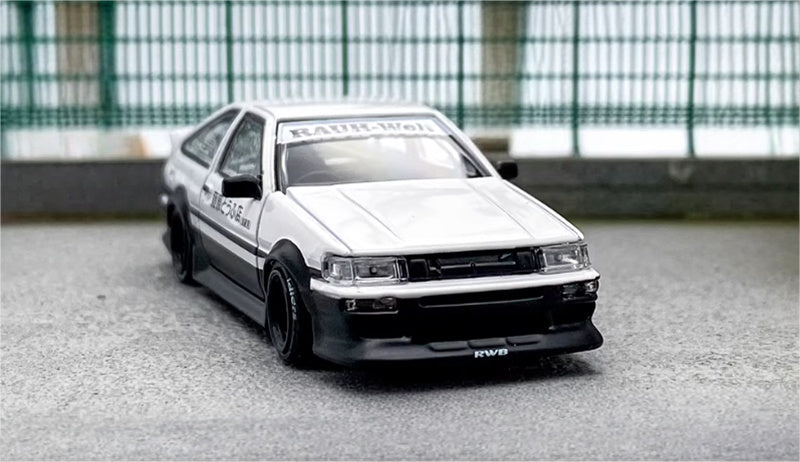 SW Toyota AE86 RWB Wide Body Modified Tofu Shop White Limited Edition 499PCS ONLY 1:64 car Pre-built Model view3